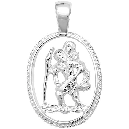 silver cut out st christopher pendant