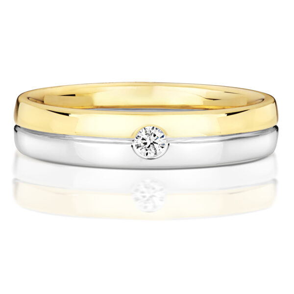 9 carat dual gold diamond wedding ring