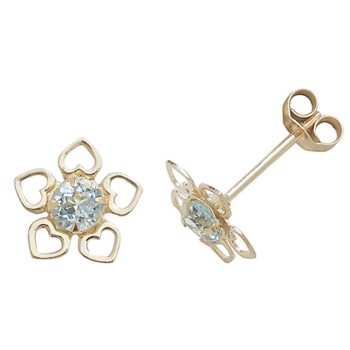 9 carat gold blue topaz earrings