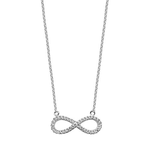 silver infinity pendant and chain necklace