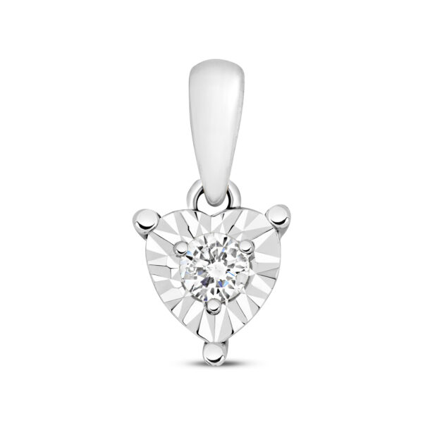 9 carat white gold diamond illusion set pendant
