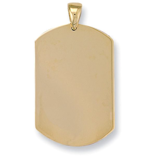 9 carat yellow gold dog tag pendant