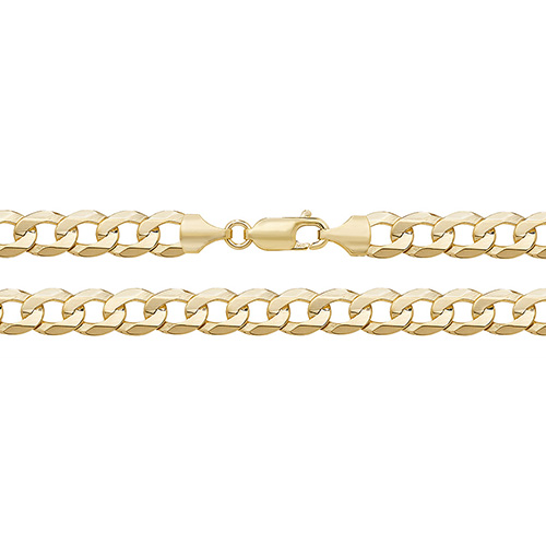 9 carat yellow gold flat bevelled curb bracelet
