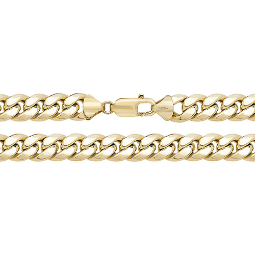 9 carat yellow gold cuban bracelet