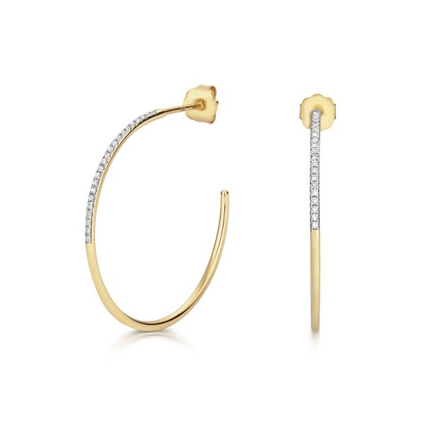 9 carat yellow gold diamond earrings