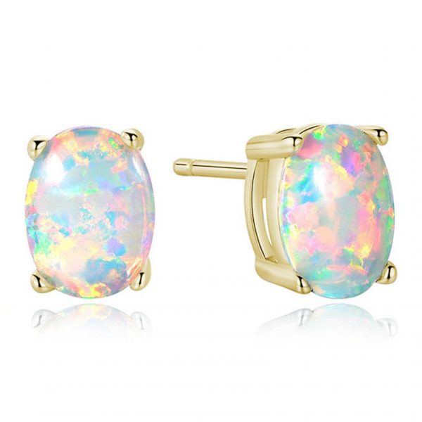 9 carat synthetic opal earrings