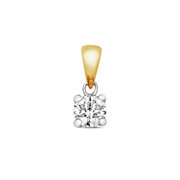 9ct yellow gold diamond pendant