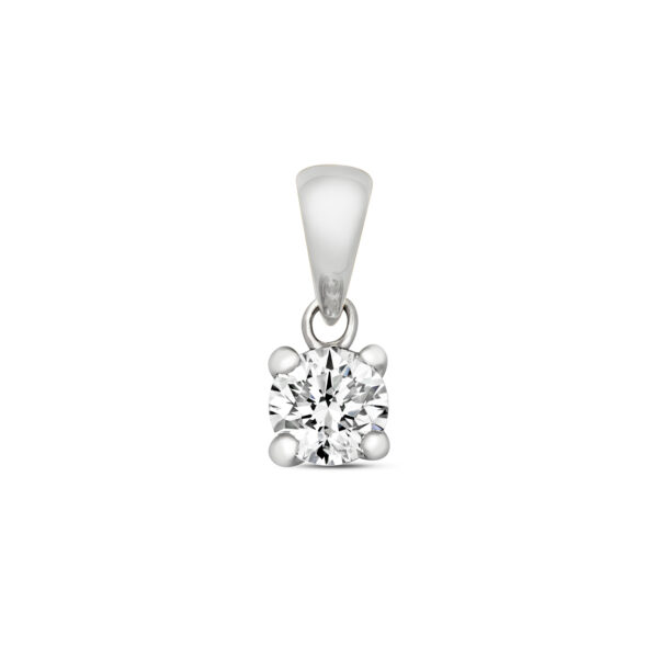 9 carat white gold diamond solitaire pendant