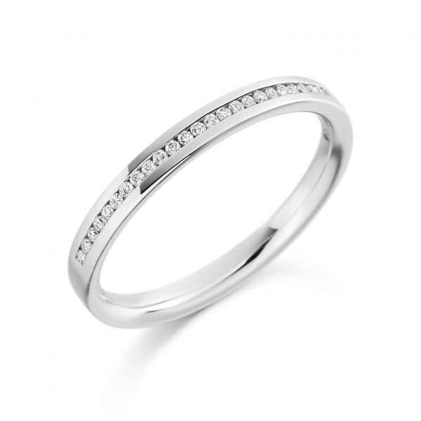 platinum dimond channels wedding ring