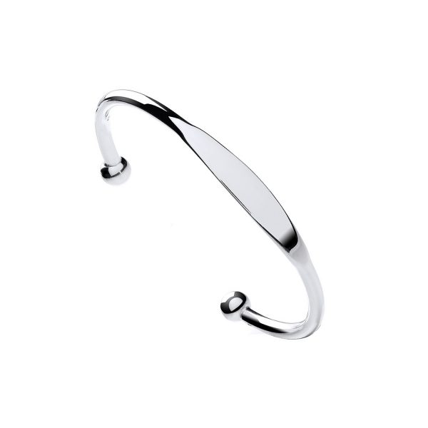 Sterling Silver Torque ID Bangle
