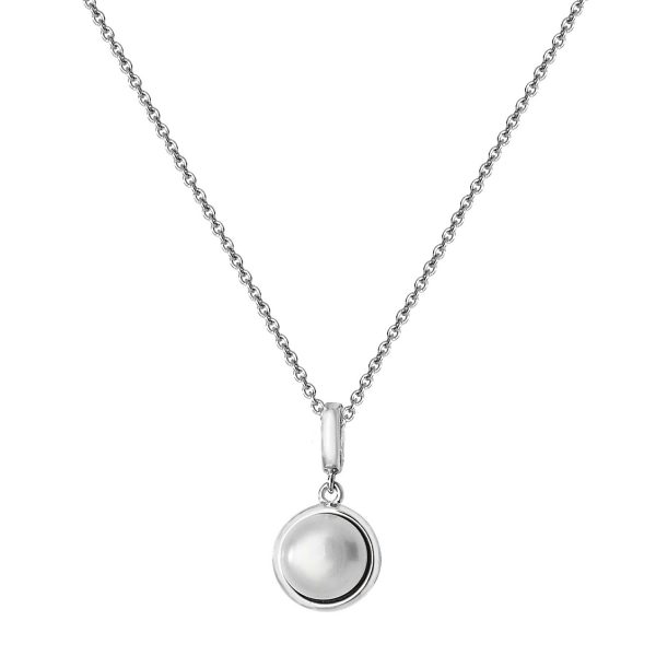sterling silver synthetic pearl pendant and chain
