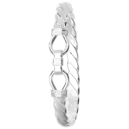Sterling Silver oval loop catch bangle