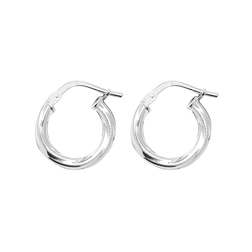 Sterling silver twist hoop earrings 10mm