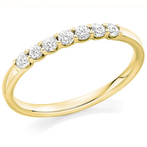 18 carat yellow gold diamond half eternity ring
