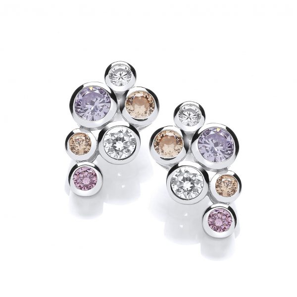 sterling silver coloured cz earrings