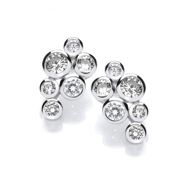 silver cz earrings
