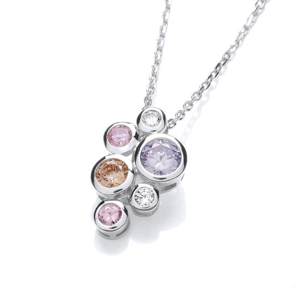 Sterling silver coloured cz pendant and chain