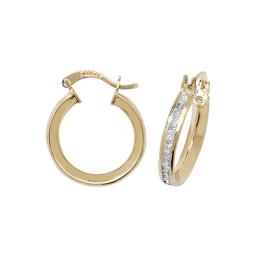9 carat yellow gold cz earrings