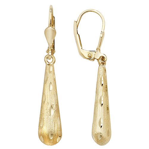 9 carat yellow gold drop earrings
