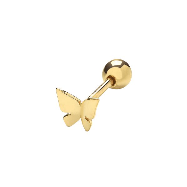 9 carat gold butterfly cartilage earring