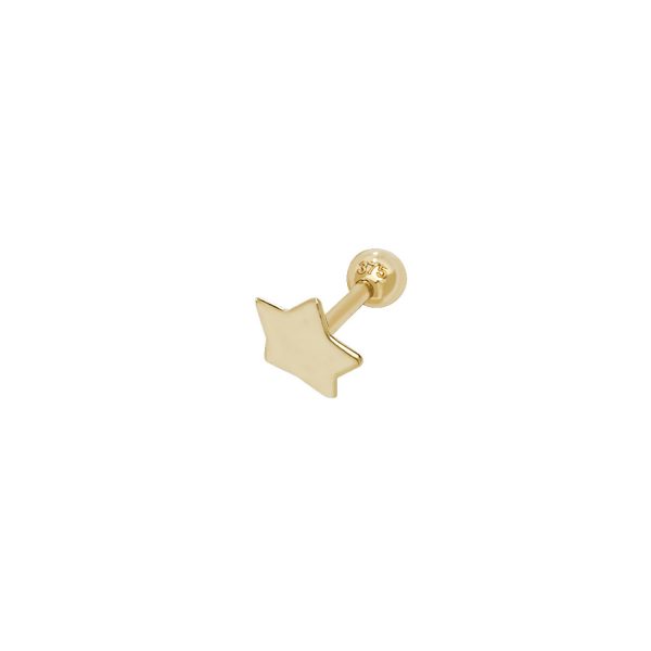 9 carat gold star cartilage earring