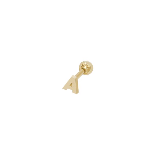 9 carat yellow gold initial cartilage earring