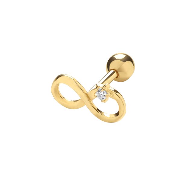 9 carat yellow gold infinity cartilage earring