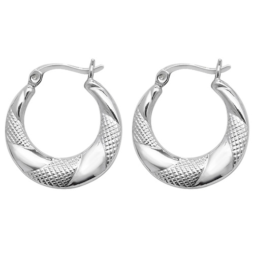 sterling silver round creole earrings