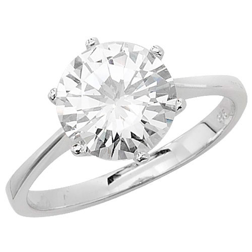 sterling silver cz solitaire 10mm