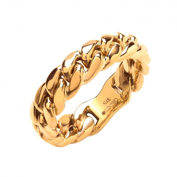 9m carat gold curb link ring