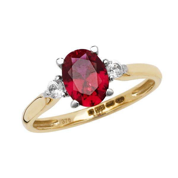 9m carat gold created ruby ring
