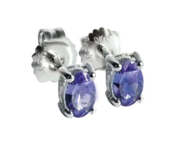 silver tanzanite earrings