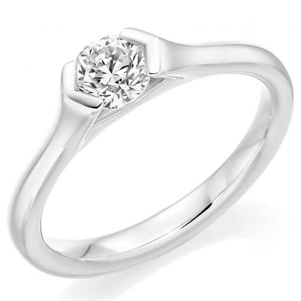 tension set diamond solitaire ring