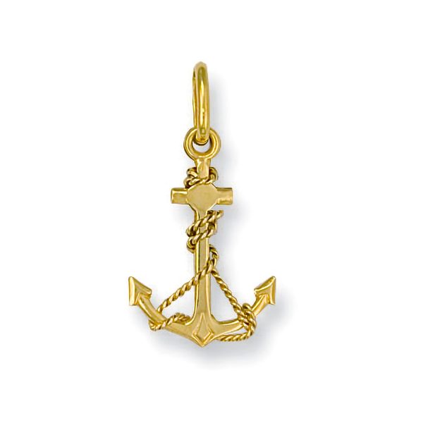 9 carat yellow gold anchor pendant
