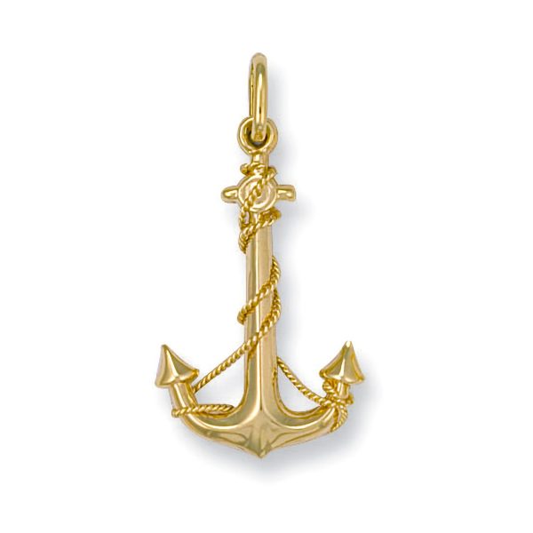 9 carat yellow gold anchor pendant