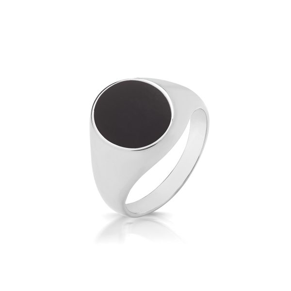 silver onyx signet ring