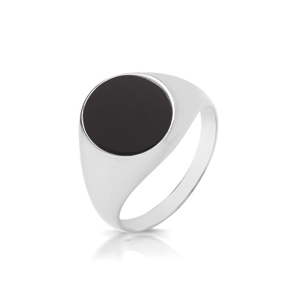 sterling silver oval onyx signet ring