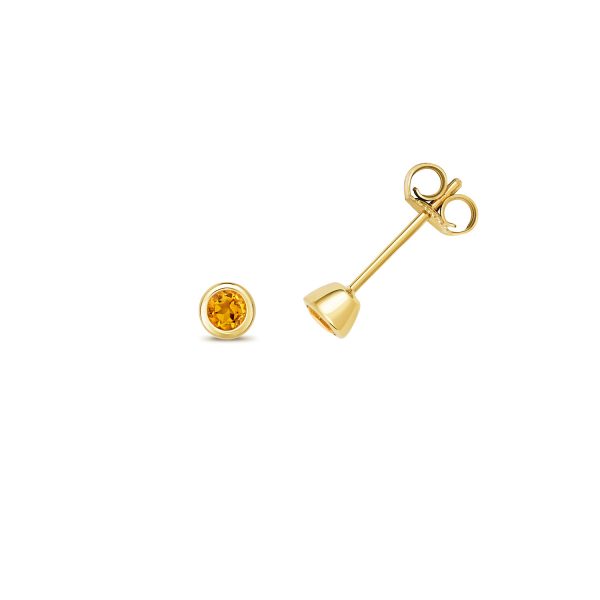 9 carat gold citrine stud earrings