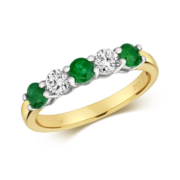 18 grata gold emerald and diamond eternity ring