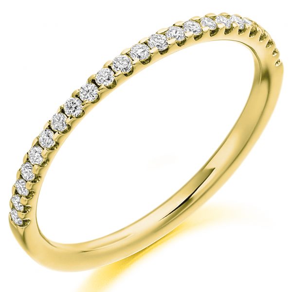 9 carat yellow gold half eternity ring