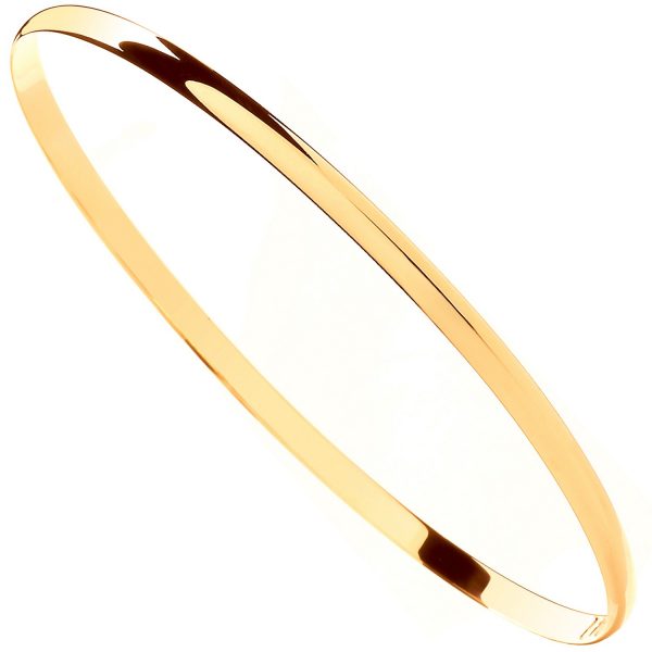 9 carat yellow gold plain traditional bangle
