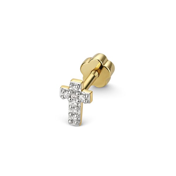9 carat gold diamond cross cartilage