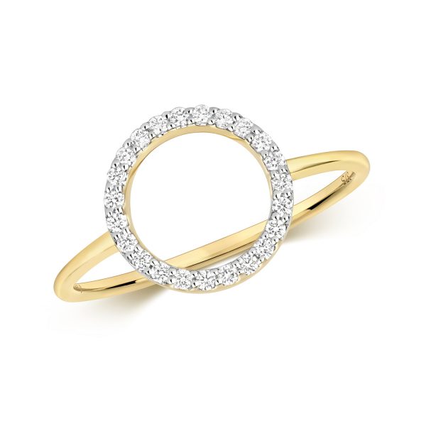 9 carat yellow gold diamond circle ring