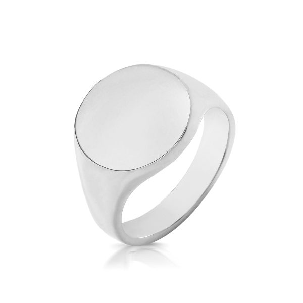 sterling silver large round signet ring