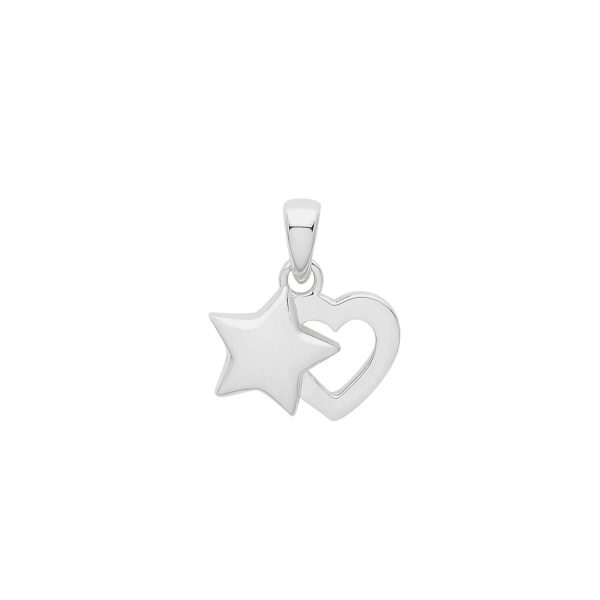 silver heart and star pendant