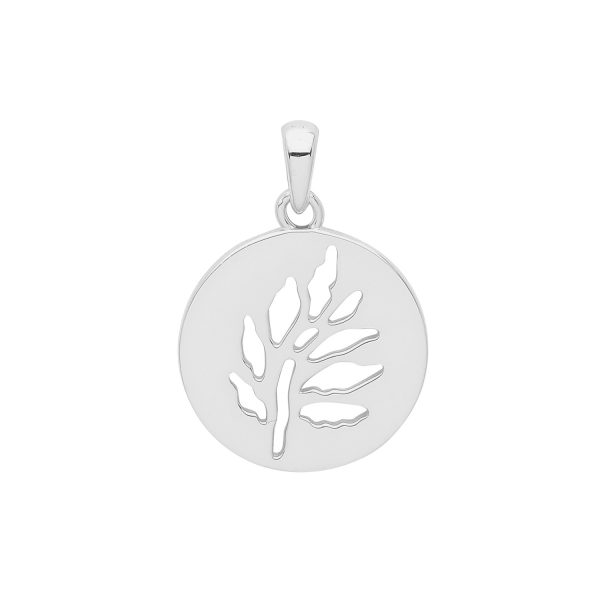 Silver Rhodium Leaf Pendant