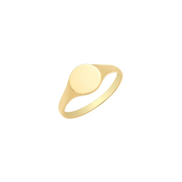 9ct yellow gold round signet ring