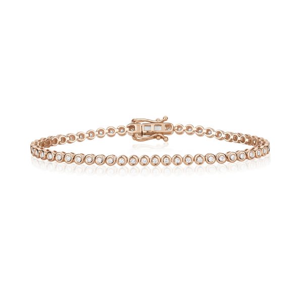 9 carat rose gold diamond tennis bracelet