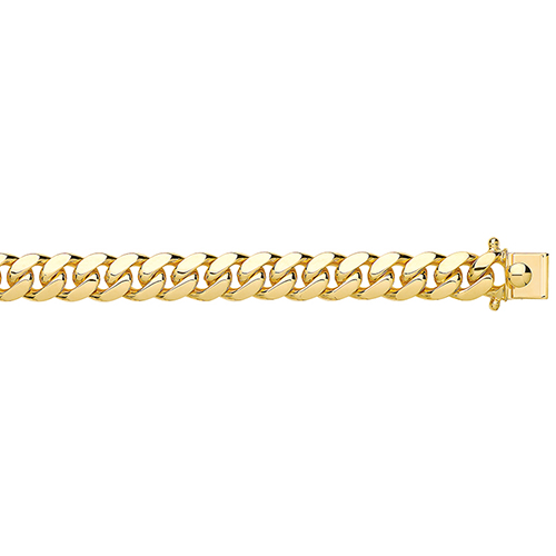 9 carat yellow gold solid cuban chain