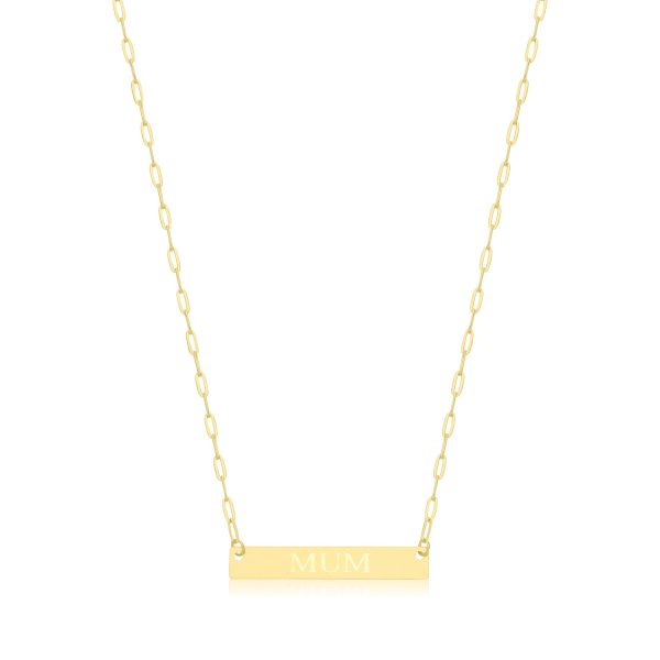 9 carat gold mum bar necklace